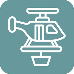 Vector Design Firefighter Helicopter Icon Style