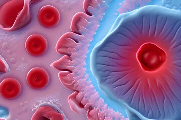 The human circulatory and cardiovascular systems through a microscope. Generative AI