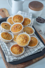 sweet home made Vanilla Muffin with chocolate