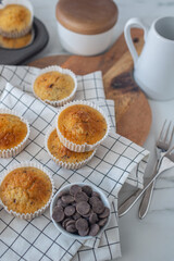 sweet home made Vanilla Muffin with chocolate