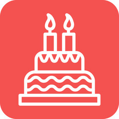 Vector Design Birthday Cake Icon Style