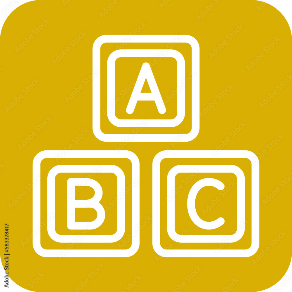 Poster vector design abc blocks icon style