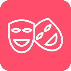 Vector Design Theatre Mask Icon Style