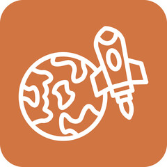 Vector Design Rocket Earth Icon Style