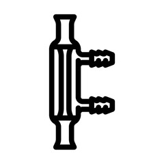 water condenser chemical glassware lab line icon vector illustration