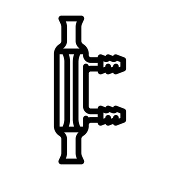 water condenser chemical glassware lab line icon vector illustration