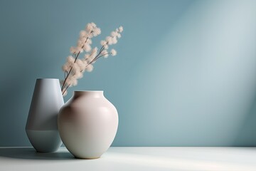 vase for home interior decoration with a soft background. Generative AI