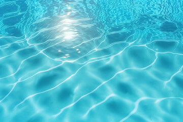 Pool water surface background with sunlight reflection. Created with Generative AI Technology