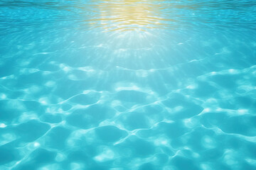 Pool water surface background with sunlight reflection. Created with Generative AI Technology