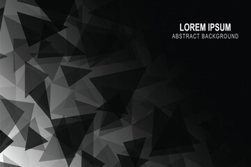 Abstract black triangles polygonal banner background.
