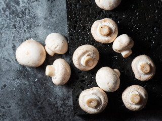 mushrooms on a plate,white button mushroom