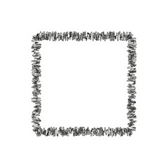 Doodle brush zigzag frame. Vintage pencil sketch. Vector illustration.