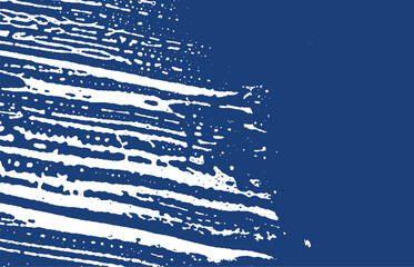Grunge texture. Distress indigo rough trace. Extra