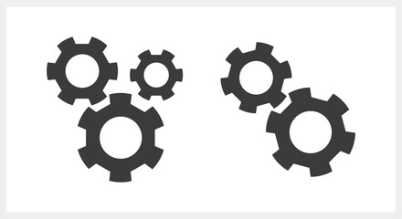 Doodle setting gears clipart isolated Hand drawn vector illustration EPS 10