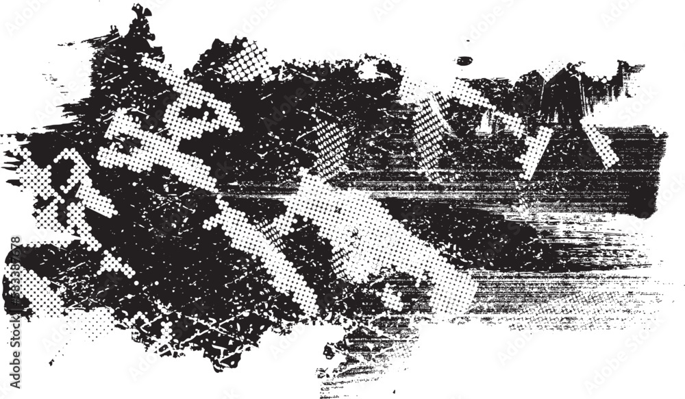 Aufkleber glitch distorted grungy isolated banner . design element for brochure, social media, posters, flyers