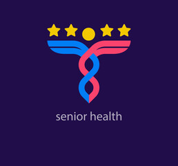 Unique star medicine logo. Modern design color. Healthcare, hospital and business logo template. vector.