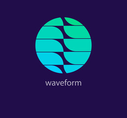 Unique waveform logo. Modern design color. Ocean wave logo template. vector.