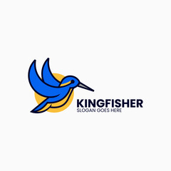 Vector Logo Illustration King Fisher Simple Mascot Style