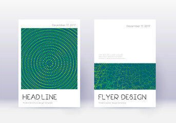 Fototapeta premium Minimal cover design template set. Green abstract