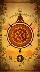 Generated AI, Asian Wallpaper about belief, astrology, strengthening luck and destiny, which is a fusion of the beliefs of Buddhism until it becomes a belief that helps hold people's hearts.