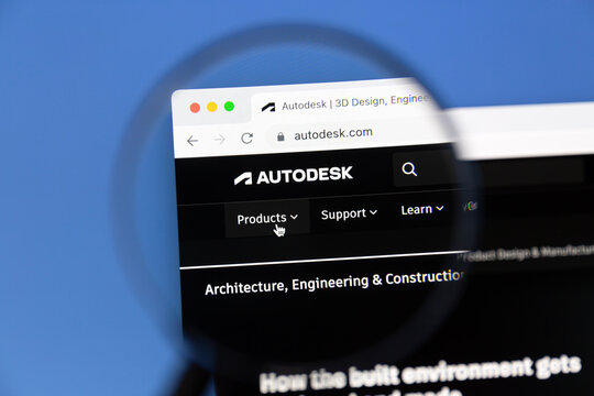 Ostersund, Sweden - Mars 21 2023: Autodesk website on a computer screen. Autodesk, Inc. is an American multinational software corporation.