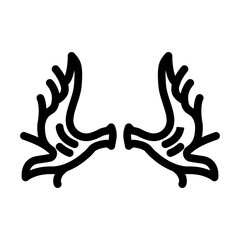 moose horn animal line icon vector illustration