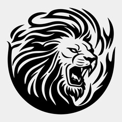 Lion Flame Fire Logo Sport Esport Mascot Design Vector