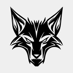 Wolf head silhouette - cut out vector character mascot