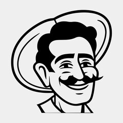 Mexican man cartoon funny chef