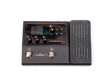 Guitar processor in a metal case for playing electric, acoustic and bass guitars.