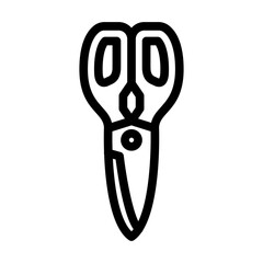 kitchen shears kitchen cookware line icon vector illustration