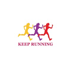 Fototapeta na wymiar Keep running logo icon isolated on white background