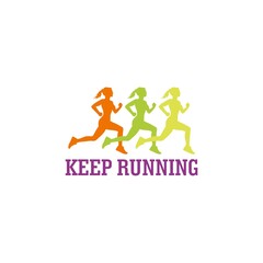 Keep running logo icon isolated on white background