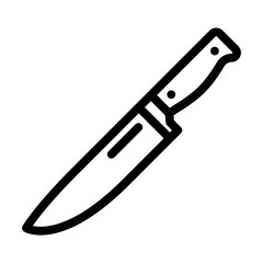 chef knife kitchen cookware line icon vector illustration