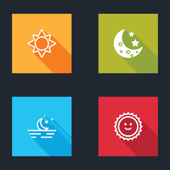 Set Sun, Moon and stars, and icon. Vector