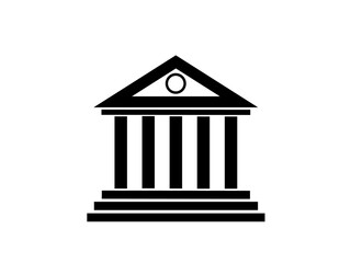 Ancient Greek temple icon. Bank Vector Icon.