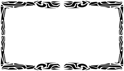 Illustration of a photo frame with a tribal design