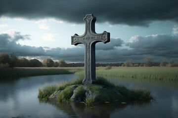 : Cross art Background, Good Friday,Jesus cross, Easter, Christianity, cross, easter, god, christ, religion, Christian,Jesus, faith, crucifix, background, catholic, Good Friday, Art by Generative AI