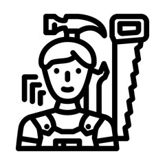 maintenance technician repair worker line icon vector illustration