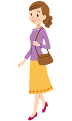 お出かけする若い女性　通勤　ショッピング