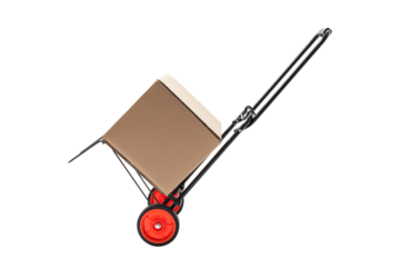 Hand Truck with Box Isolated