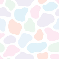 Cow print vector seamless pattern design, abstract seamless animal skin repeat background in pastel colours. 