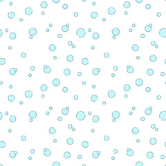 Fototapeta na wymiar Fizzy bubbles fresh seamless pattern, Background repeating