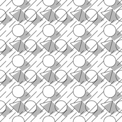 Modern simple geometric shapes seamless pattern, Background repeating