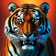 Fototapeta na wymiar tiger head vector illustration
