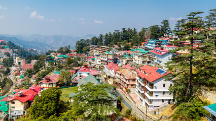 Fototapeta premium Aerial view of Shimla, Himachal Pradesh