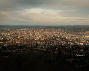 Obraz premium View on cityscape of zurich at sunset