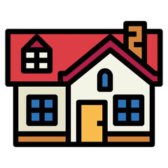 house filled outline icon style