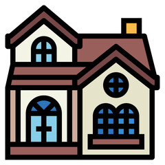 house filled outline icon style