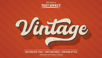 Fototapeta premium Retro vintage grunge effect editable vector text effect